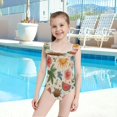 thumbnail image 4 of Girls Ruffle One Piece Swimsuit, Stretchy Fabric for Beach & Pool Activities Summer-themed Design, 4 of 8