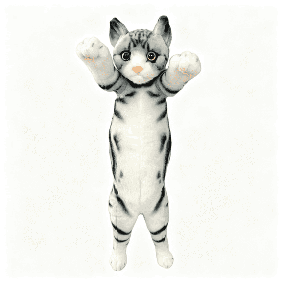 Crazy Kitten Standing Cat Plush,Soft Upright Plush Toy with Quirky Design,Cuddly Companion for Display and Comfort