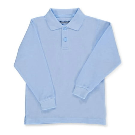 - Unisex Boys Girls Long Sleeve Pique Polo Shirt w/Stain Release (2T-20)