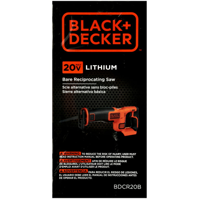BLACK+DECKER 20V Max Cordless Reciprocating Saw BDCR20 Tool only