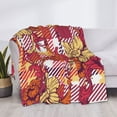 thumbnail image 6 of YFYANG Lightweight Warm Flannel Blanket, Red Baroque Floral Texture Throw Blanket for Bed, Sofa, Travel, Camping, 80"x60", 6 of 7