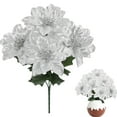 thumbnail image 2 of 1 Pc Artificial Bushes Poinsettias Artificial Christmas Flowers Gold Fake Silk Flowers Floral Bouquet for Xmas Tree Fillers Home Table Centerpiece Vase Holiday Party Ornaments(White,11x7.8"), 2 of 9