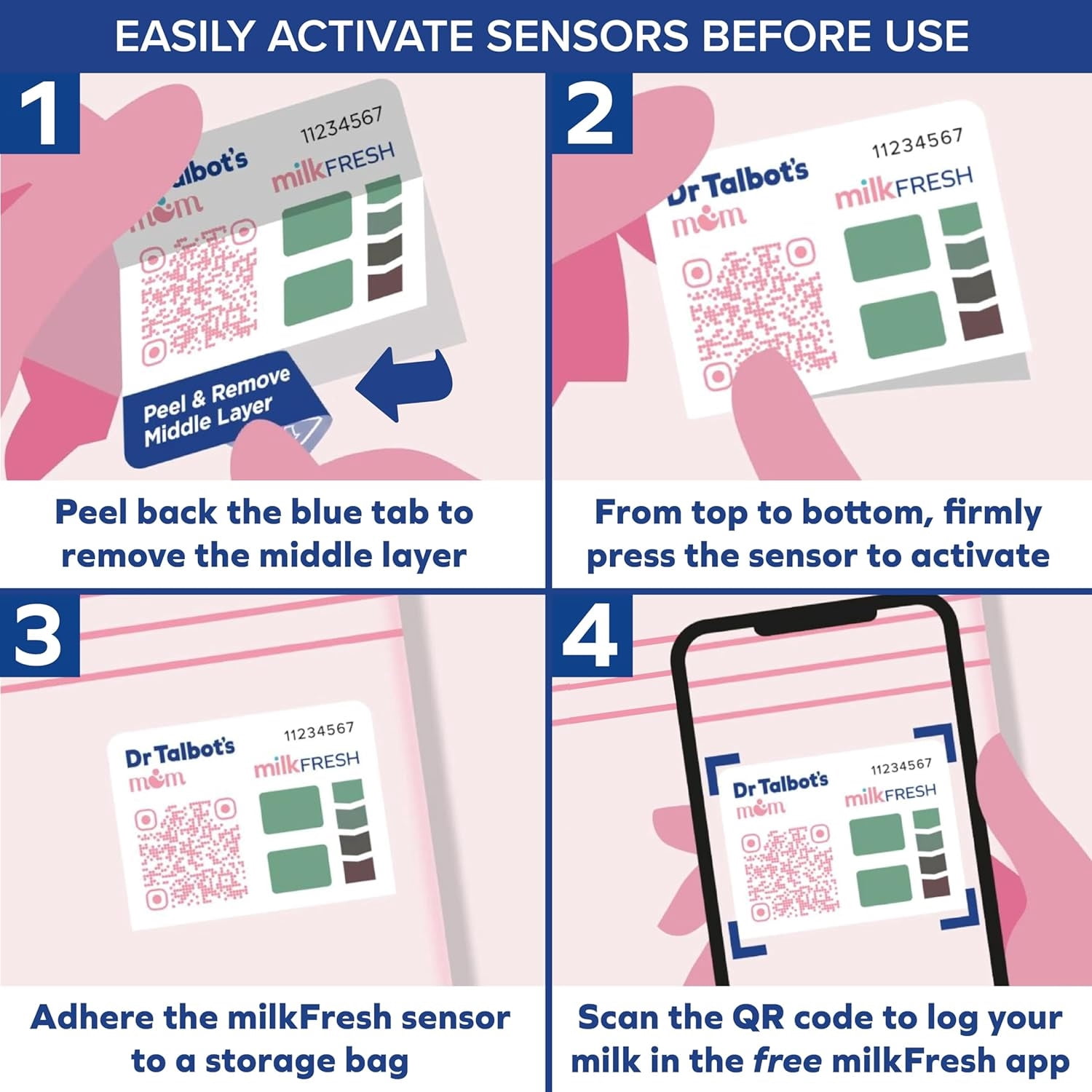(3 pack) Dr. Talbot's Mom MilkFresh Breastmilk Freshness Sensors, 20 Count