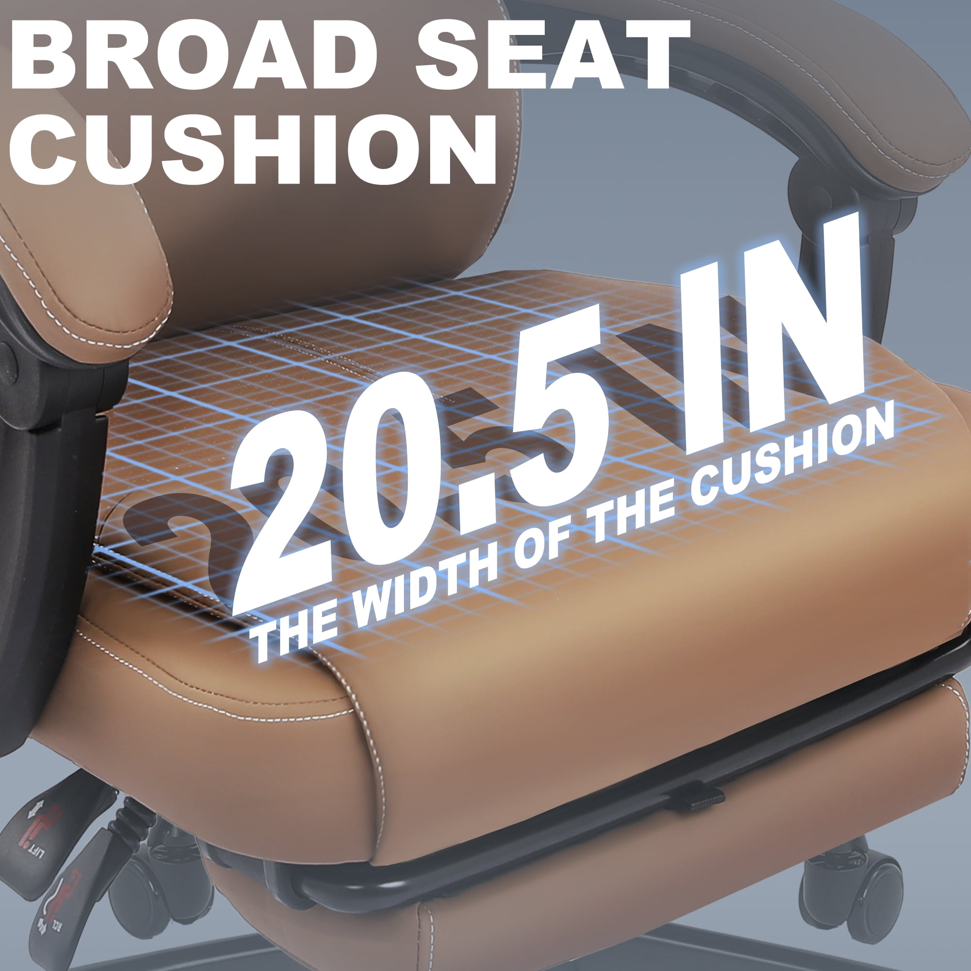 Misolant Big and Tall Office Chair with Footrest, High Back Desk Chair with Linkage Armrest, 90-155° Recline Executive Computer Chairs with Adjustable Height for Home