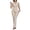 *Beige, variant on Women Sleeveless V Neck Blazer and Straight Pants 2 Piece Suit, Slim Business Casual Matching Outfit Set Beige,Women's Plus L