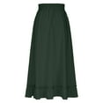 thumbnail image 5 of Clearance under 10$ Sevevn Womens Solid Color Elastic Waist Drawstring Pleated Mid Length Ruffle Skirt Beach Vacation Clothes for Women Army Green XL, 5 of 7