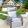 thumbnail image 3 of Adjustable Backrest Outdoor Wicker Recliner with Iron Frame - Durable All-Weather Patio Lounge Chair for Poolside, Deck & Garden Relaxation, 3 of 9