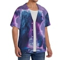 thumbnail image 2 of Balery Mystical White gorilla Jungle Camisa Casual de Manga Corta con Botones para Hombre, Texturizada, Estilo Cubano, para Playa, Verano-X-Large, 2 of 5
