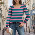 thumbnail image 3 of LIaqionyy Tunic Tops for Women Striped Casual Loose Fall Shirts Business Dressy Blouses Clothes Trendy outfits, 3 of 6