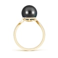 thumbnail image 2 of ANGARA Tahitian Cultured Pearl Bypass Ring in 14K Yellow Gold for Women | June Birthstone, Birthday, Anniversary, Jewelry Gift for Women | Pearl Ring, 2 of 8