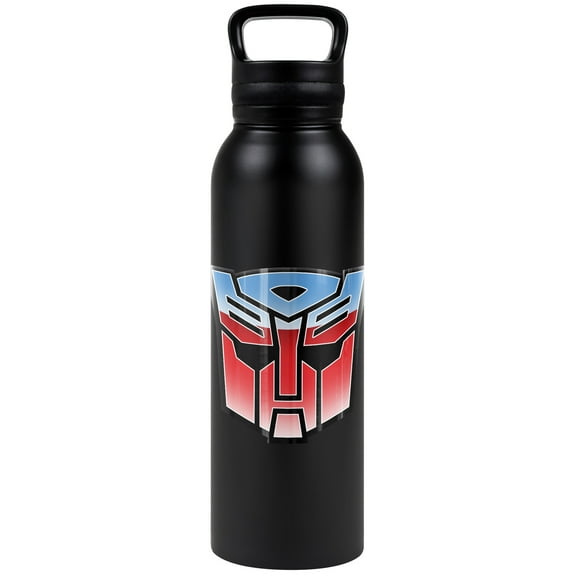 Transformers Official Vintage Autobot Logo 24 oz Insulated Canteen Water Bottle, Leak Resistant, Vacuum Insulated Stainless Steel with Loop Cap
