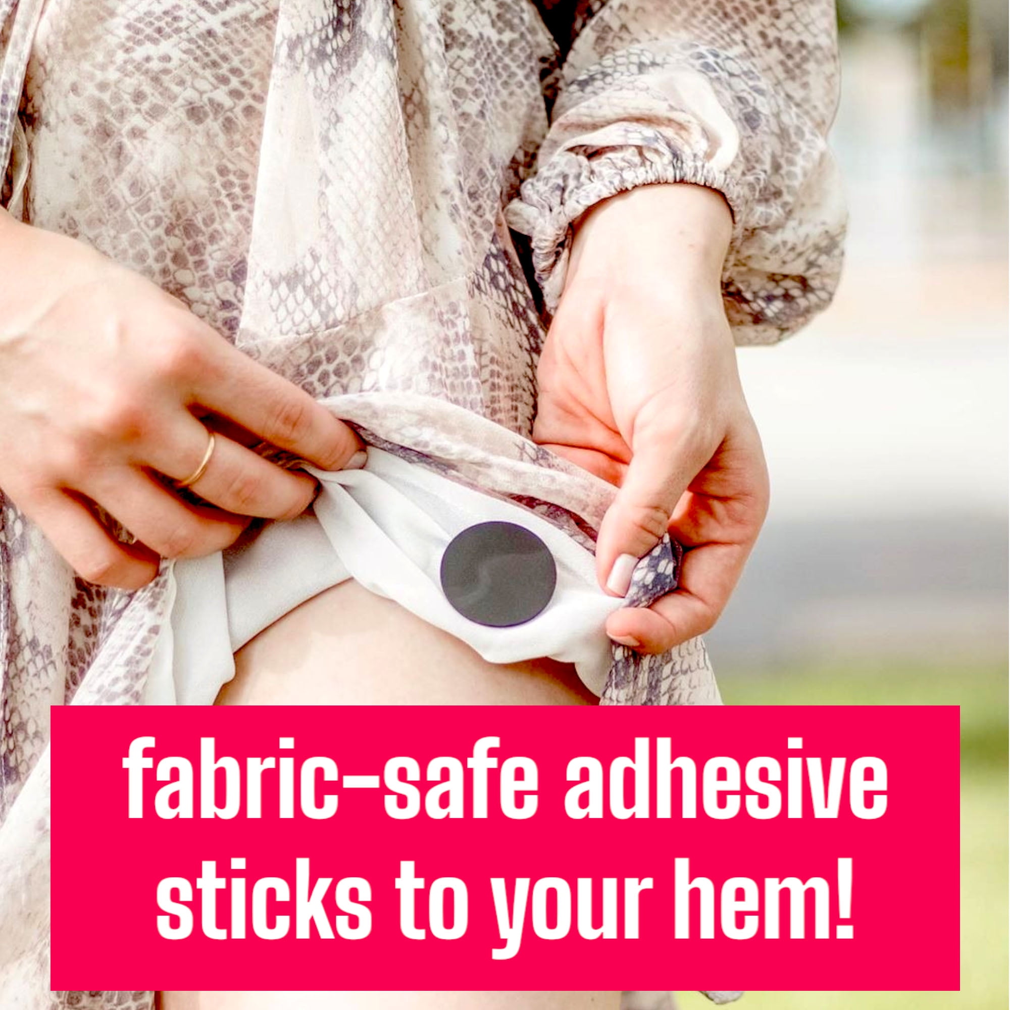 Jillies Dress Weights | Dress Weights for Hem Reusable | Stick On Adhesive Skirt Weights for Wind | 4 Weights with Carrying Case, Black