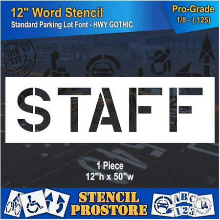 Pavement Marking Stencils - 12 inch STAFF Stencil - 12" x 50" x 1/8'' (128 mil) - Pro-Grade