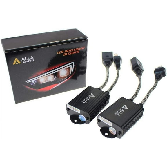 Alla Lighting Plug-N-Play Anti Flickering Warning Error Code Decoder Canceler Capacitor LED Fog Light DRL Kit Harness (H4 (9003, HB2))