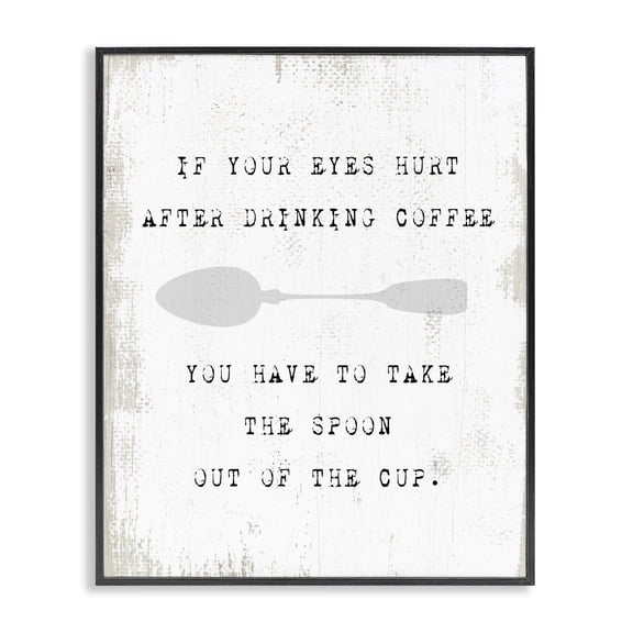 Stupell Industries Eclectic Coffee Spoon Funny Kitchen Family Home Word Design Black Framed Giclee Art, 16 x 20, by Lil' Rue
