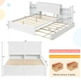 thumbnail image 3 of Gymax Full Wooden Platform Bed with Trundle Storage Headboard Pull Out Shelves White, 3 of 9