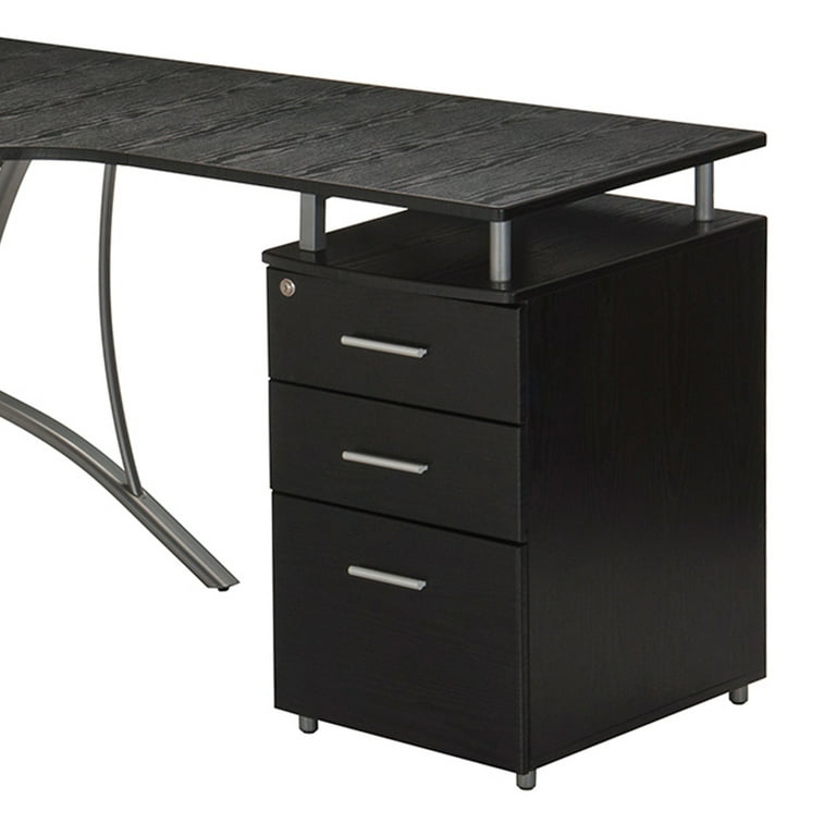 Techni mobili modern l shaped computer desk with file cabinet and storage deals