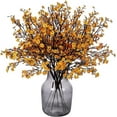 thumbnail image 3 of Xiao Hua Artificial Flowers 6 Pack European Fake Silk Plant Decoration Wedding Party Decoration Bouquet Real Touch DIY Home Garden (Orange Red), 3 of 5