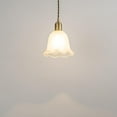 thumbnail image 4 of KAYYELAMP White Glass Flower Shade Hanging Light E26 Brass Base Adjustable Height Droplight Modern Design Pendant Light for Kitchen Island Sink Bedroom, 4 of 7