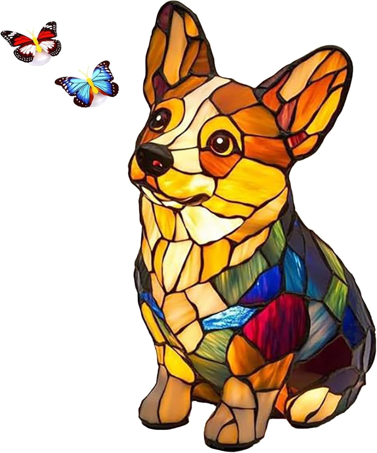 KUKIDSVO Corgi Night Light, Dog Series Art Night Light, 6.7 inch Small Cute Pet Dog Theme LED Table Lamp for Pets Lovers, Kids