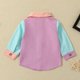 thumbnail image 2 of Gibobby blusas aesthetic Chaqueta de abrigo de color patchwork de manga larga para niños y niñas, camisetas para niños （Morado， 2-3 Años), 2 of 5