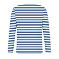 thumbnail image 3 of CLOISE Shirts for Women Fall Trendy Striped Blouses V-Neck Long Sleeve Tees Loose Color Block Basic Tops Y2k Outfits Blue XL, 3 of 4