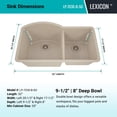 thumbnail image 3 of 32" x 20" Quartz Kitchen Sink, 70/30 Double Bowl Sink, Drop-in Sink, Undermount Sink, Granite Kitchen Sink, Beige Kitchen Sink, Lexicon Platinum LP-7030-B-SO, 3 of 7