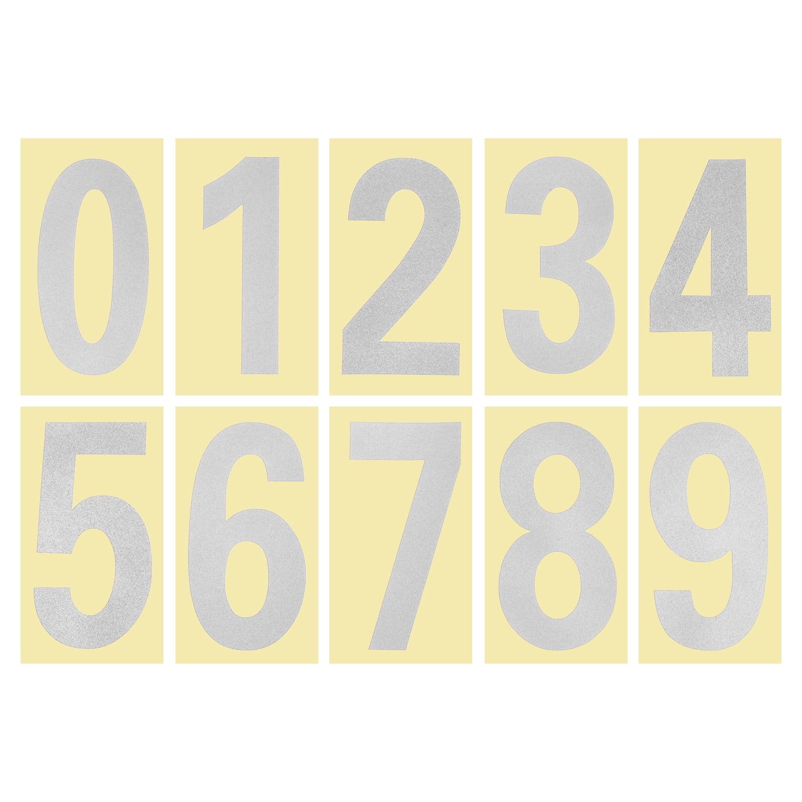 Uxcell 4.13 Inch Reflective Mailbox Numbers Sticker 0 - 9 Adhesive Address Number Silver 4 Set