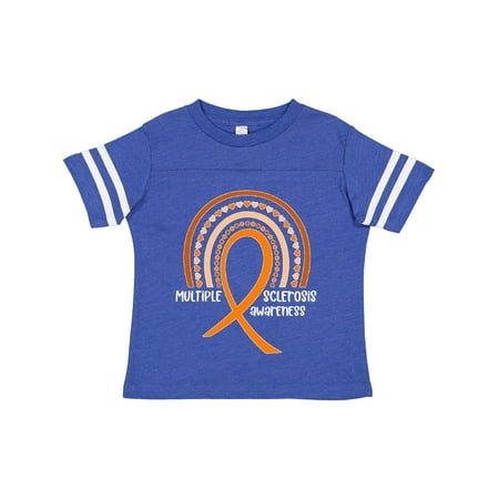 

Inktastic Multiple Sclerosis Awareness Orange Ribbon Rainbow Gift Toddler Boy or Toddler Girl T-Shirt