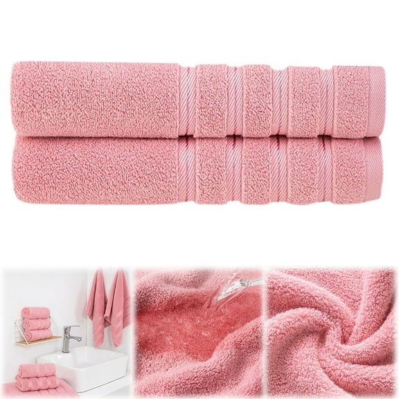 FURNIX 100% Cotton Towel Pink Square,Highly Absorbent Soft Gentle,Thick Durable Travel Fitness,Hotel Quality Quick-Drying,Compact Gym Spa