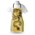 thumbnail image 3 of Dragon Apron Chinese Snake Dragon Theme Print Golden Background Eastern Mythology Oriental Abstract Art, Unisex Kitchen Bib Apron with Adjustable Neck for Cooking Baking Gardening, Gold, by Ambesonne, 3 of 3