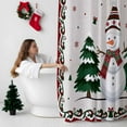 thumbnail image 5 of Christmas Snowman Bathroom Shower Curtain Winter Pine Trees Xmas Snow Retro Linen Waterproof Washable Shower Curtains for Bathtub Bath Decor with Grommets and Hook 66 X 72 Inch, 5 of 8