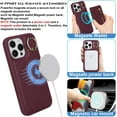 thumbnail image 2 of iPhone 12 pro max case with Card Holder, iPhone 12 pro max Phone Case Wallet for Women magsafe Compatible Wallet Detachable 2-in-1 for Men-Red Wine, 2 of 12
