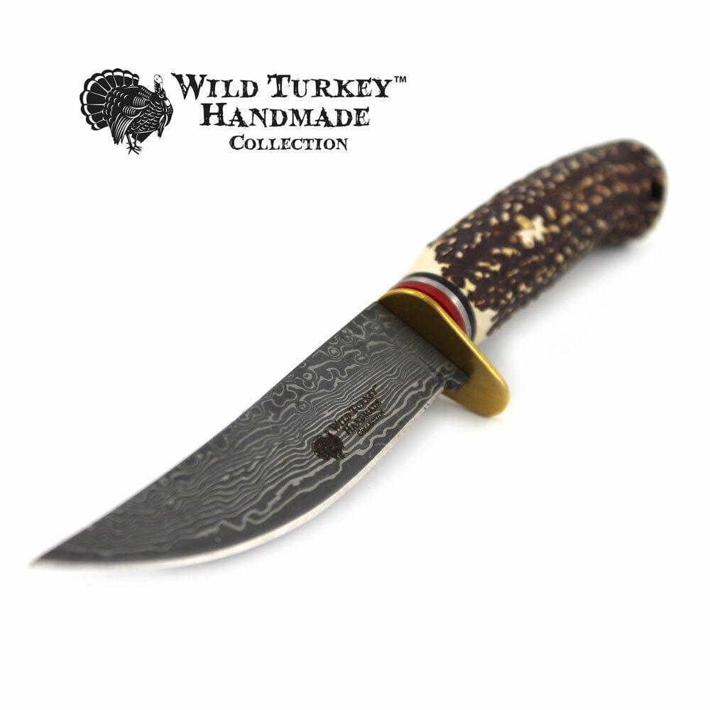 Wild Turkey Handmade Collection Fixed Blade Faux Handle Hunting Knife w/Sheath