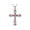 Pink, variant on Silvery Tone Green Colored Rhinestones Holy Religious Cross Pendant Chain Necklace