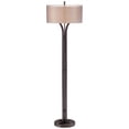 thumbnail image 6 of Franklin Iron Works Tristan Modern Floor Lamp 64" Tall Deep Bronze Metal Sheer Outer Linen Inner Double Drum Shade for Living Room Bedroom Office Home, 6 of 9