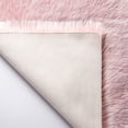 thumbnail image 5 of Soft Fluffy Plush Faux Fox Fur Shag Rug, Home Decor 3 x 3 Feet, Pink White Round, 1 Pack, 5 of 5
