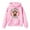 Pink, variant on Girls Hoodies Sweatshirts Children's Printed Crew-Neck Long-Sleeved Hooded Sweatshirt Autumn And Winter Casual Coat Black 3 Years-4 Years