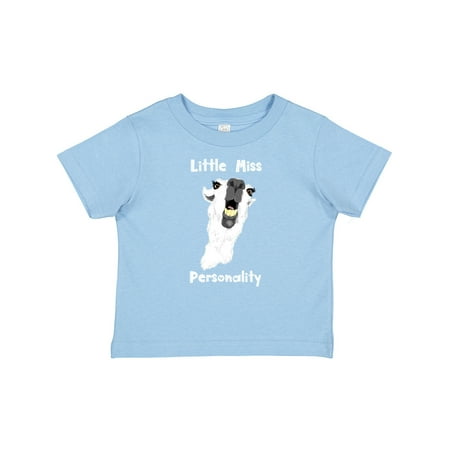 

Inktastic Little Miss Personality Goofy White Llama Gift Baby Girl T-Shirt