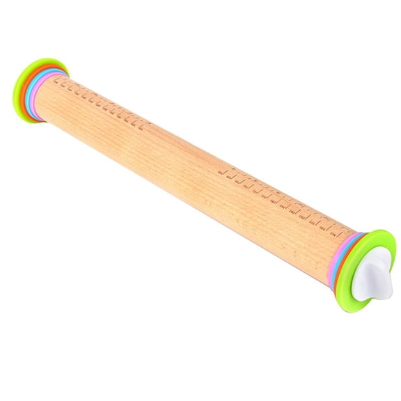 Adjustable Wood Rolling Pin with Removable Rings,Dough Roller,for Baking,Pizza and ,Home Kitchen Baking Tool