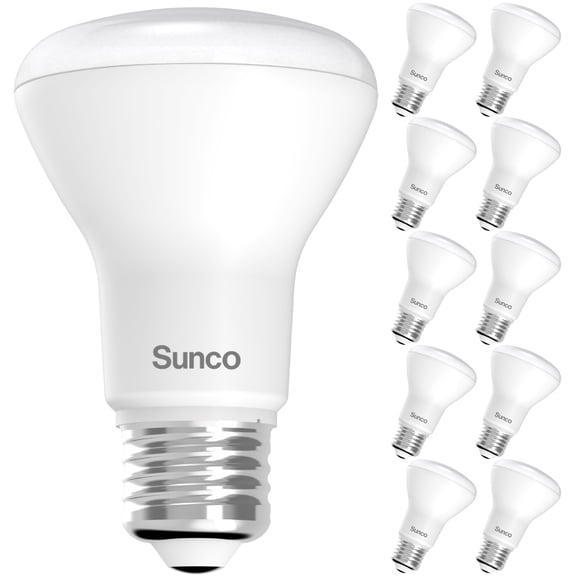 Sunco 10 Pack BR20 LED Bulb Dimmable, Small Recessed Lighting Bulbs, R20 Mini Flood Light Indoor, 550 LM, 7W (50W Equivalent), 6000K Daylight Deluxe, E26 Base, Can Light for Home, Kitchen, Bedroom UL