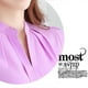 thumbnail image 5 of Blusa de gasa Nikou de manga larga con cuello alto color puro morado talla M, 5 of 12