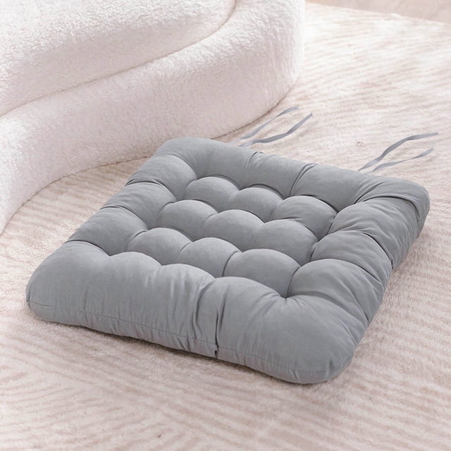 Solid Color Soft Chair Cushion 40x40cm for Dining Chairs and Seats Polyester Fiber Filled Cushion Pad with Solid Wood Frame Comfortable Home Seat Support