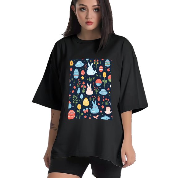 Plus Size Shirt for Women Black Tops for Women Short Sleeves Shirt for Women Easter 148 T Shirt Crewneck Shirt for Women XS