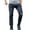 Black, variant on MELDVDIB Mens Ripped Jeans Pant Slim Fit Button Elastic Waisted Straight Leg Pants Fashion Casual Solid Color Lounge Trousers with Pockets White L