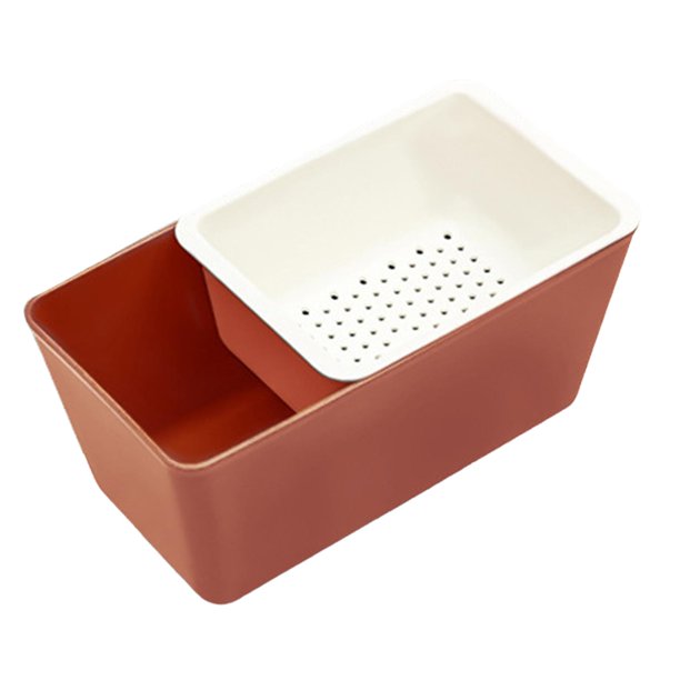 Caja organizadora multiusos, escurridor de decoración, contenedor para aperitivos, encimera, sala de estar, mesa de cena, artículos diversos Rojo Macarena Drene el plato de frutas