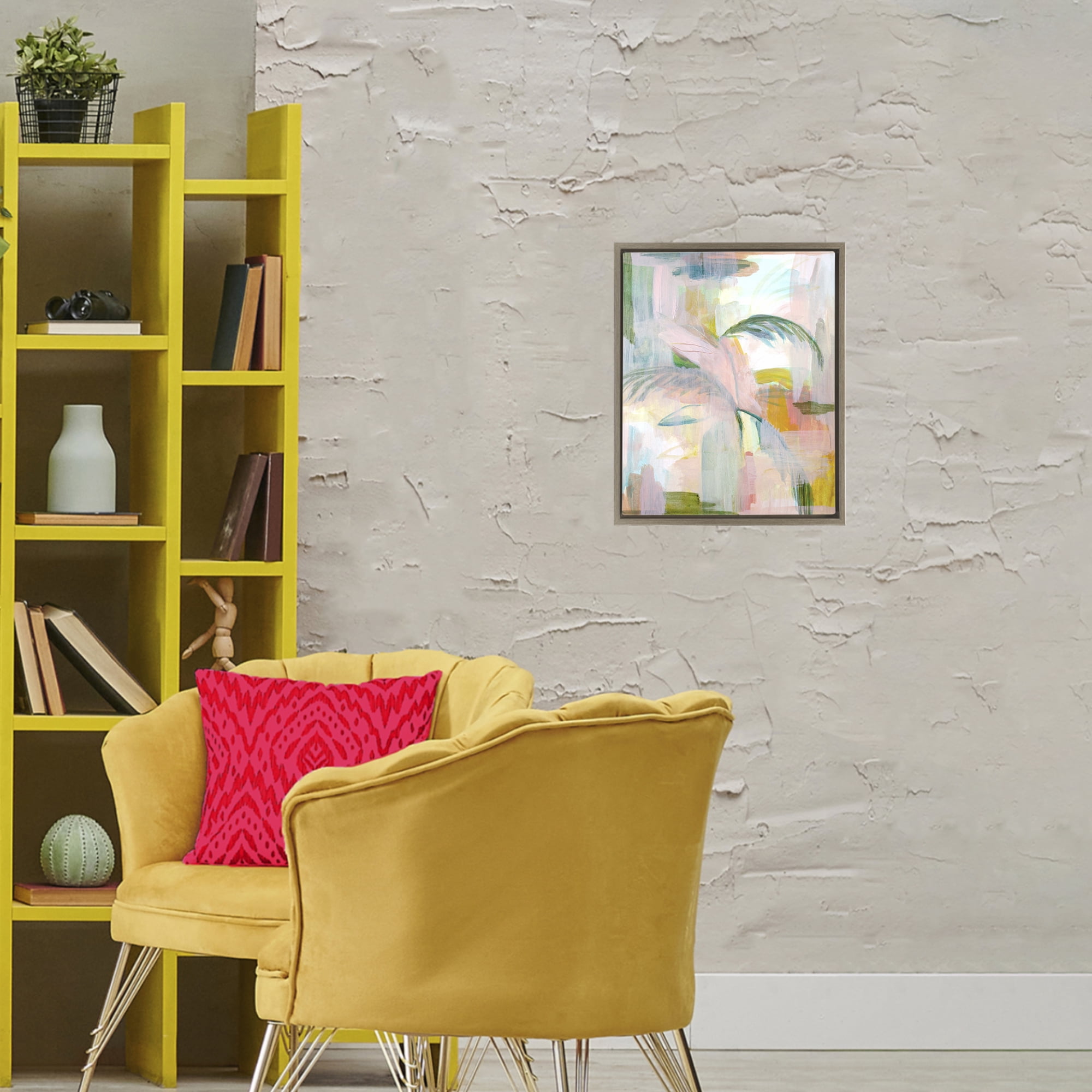 Stupell Industries Palm City Expression Brown Framed Floater Canvas Wall Art, design by Gemma Bardot