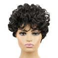 ZAROYEAX Short Hair Ladies Small Curly Wig Head Set Short African