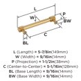 thumbnail image 5 of Amerock Farewind 5-1/16 inch (128mm) Center-to-Center Champagne Bronze Cabinet Pull, 5 of 6