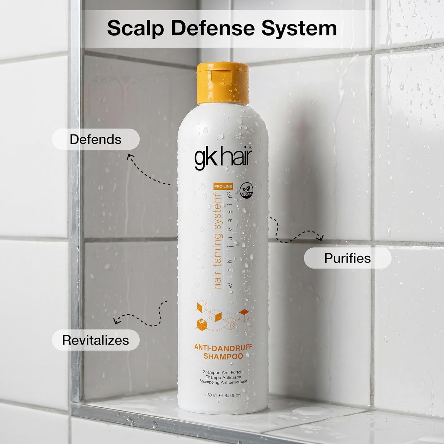 GK HAIR Anti-Dandruff Shampoo Leaving Your Scalp Refreshed and Hair Soft, Smooth – Sulfate-Free Shampoo for Dry Damaged Hair for Men and Women 8.5 Fl Oz